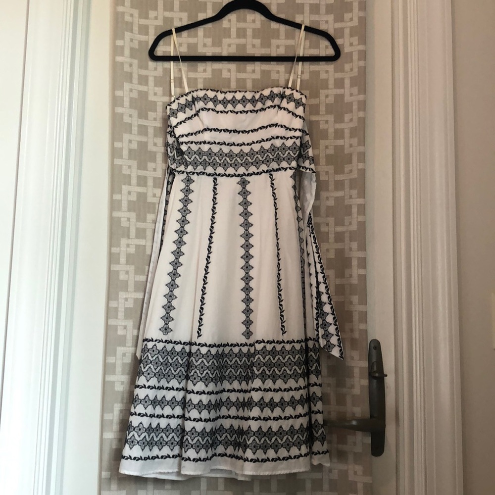 Spaghetti strap black and white sundress